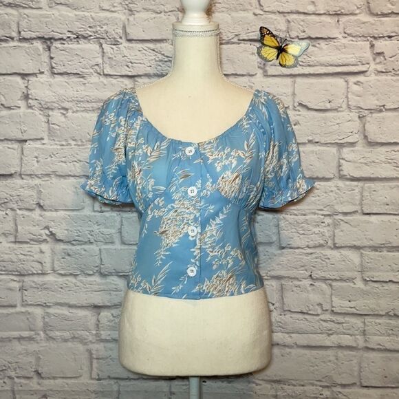 NASTY Gal Floral Crop Top Size 2 - Picture 3 of 13